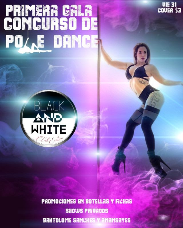 759 Pole dance en black and white club